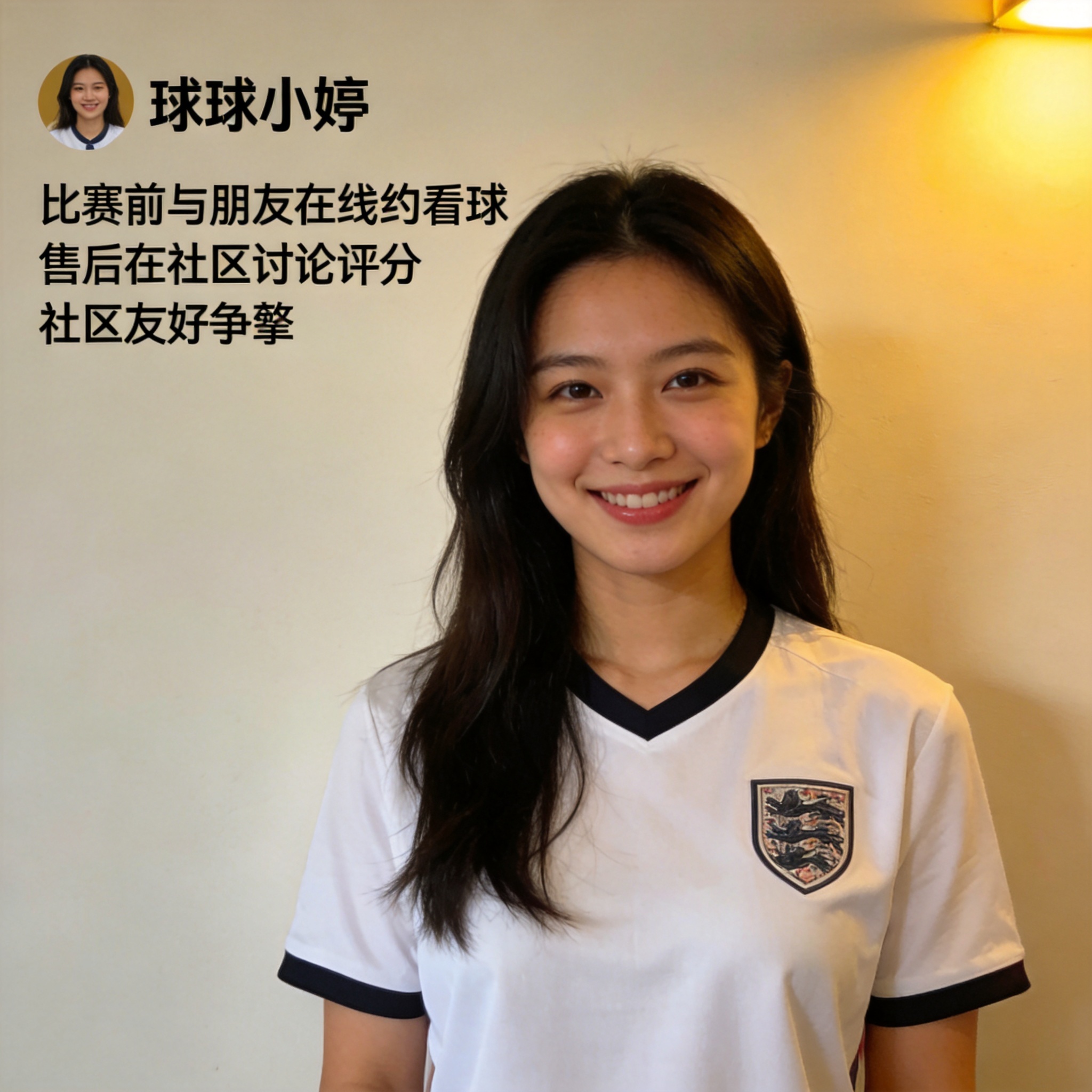 女球迷在社区聊天截图